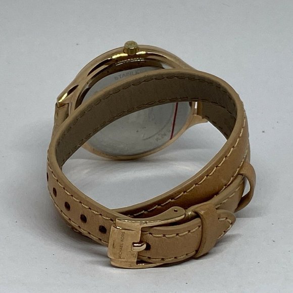 Michael Kors MK4288 Women's Beige Leather Analog S - Picture 10 of 12